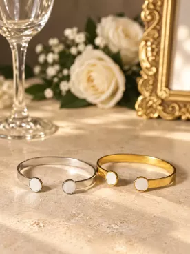 Bracelet Doré à l’Or Fin avec Cabochons en nacre – Douceur et Harmonie