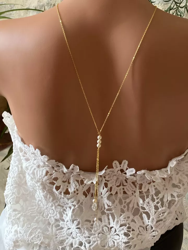 Collier de dos mariée Éclat d’Iris Collier de dos mariée Éclat d’Iris