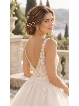 Lot de 3 peignes à cheveux mariée en perles nacrées dorées - Théoline