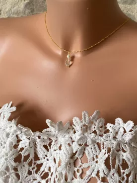 Éclat d’Iris - Collier de dos – Gouttes Swarovski & perles de cristal pour robe dos nu élégante
