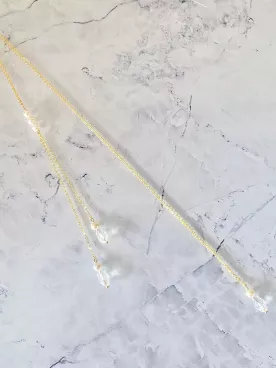 Éclat d’Iris - Collier de dos – Gouttes Swarovski & perles de cristal pour robe dos nu élégante