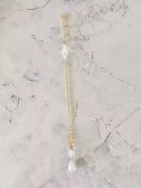 Pendentif de Dos Mariée Chute d’Épi – Perles Nacrées & Cristaux Swarovski pour Collier Dos Nu