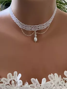 Collier  Mariée Dentelle Bohème