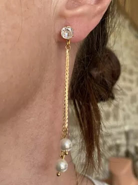 Boucles d'oreilles mariée Élégance Suspendue