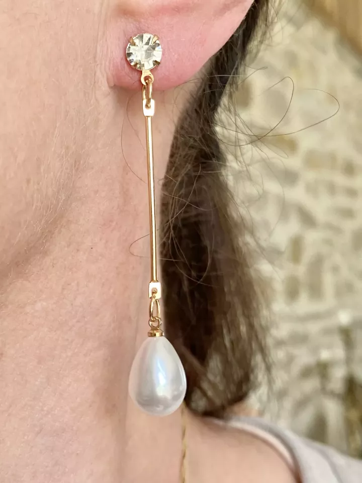 Boucles d'oreilles mariée Gouttes de Lumière