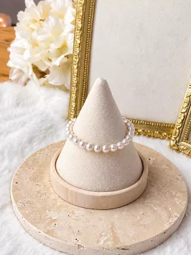 Bracelet Clara – Bracelet de mariage en perles fines nacrées blanches ou ivoire