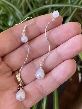 Boucles d'oreilles mariée Vague Nacrée