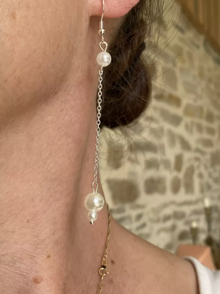 Boucles d'oreilles mariée Éclat Ondulé