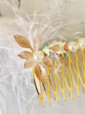 Peigne de Mariée Plume d’Or