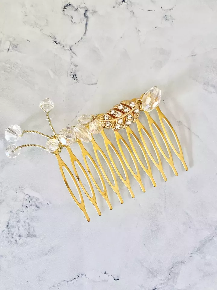 Peigne de Mariée  Plume de Cristal